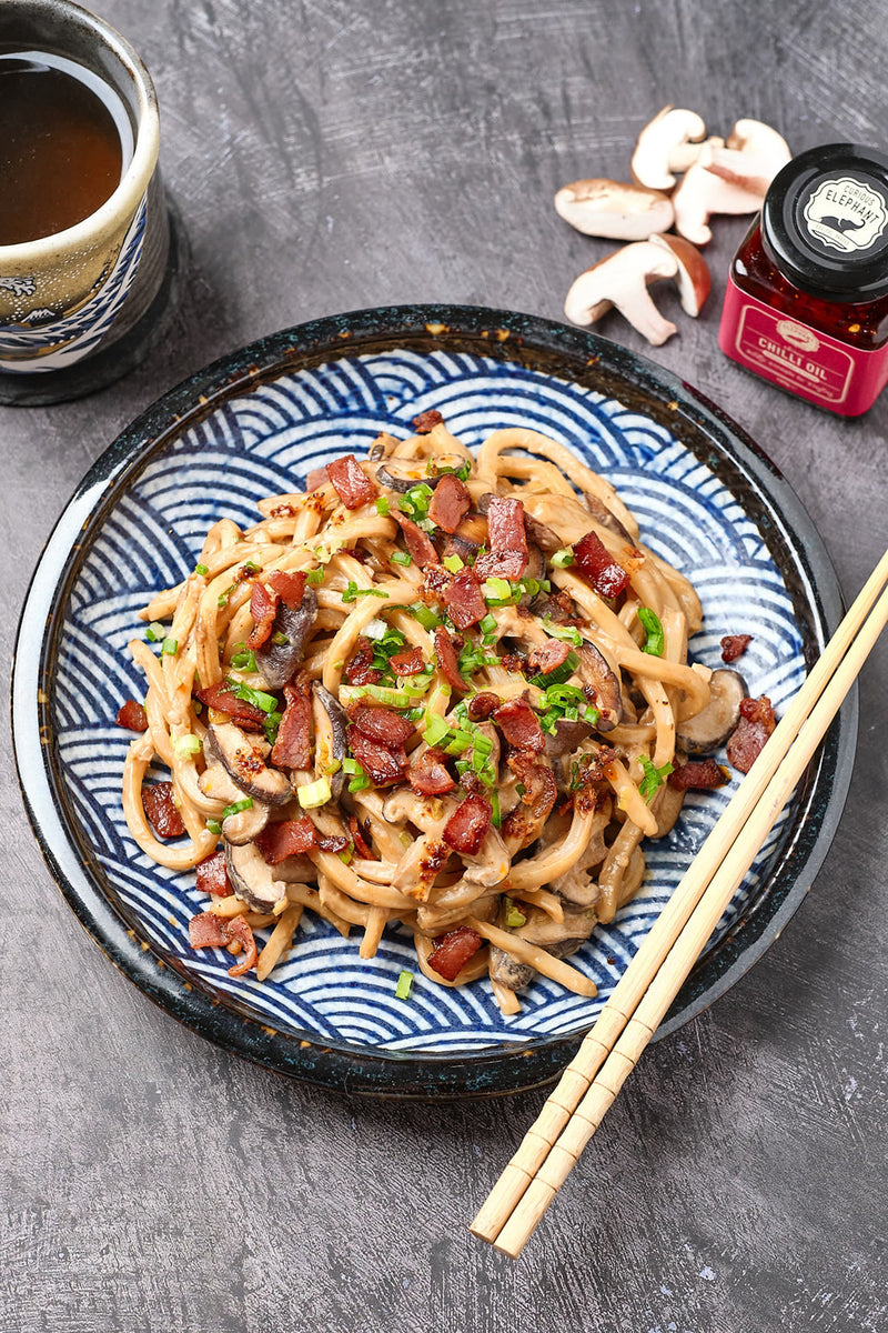 Creamy Shiitake Mushroom Udon Noodles Curious Elephant