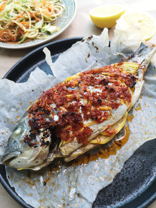 Baked Sea Bass With Vietnamese Chilli Sauce