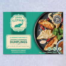 Load image into Gallery viewer, Chicken & Lemongrass Gourmet Pan-Fried Dumplings With Dipping Sauce