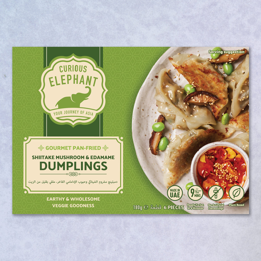 Shiitake Mushroom & Edamame Gourmet Pan-Fried Dumplings